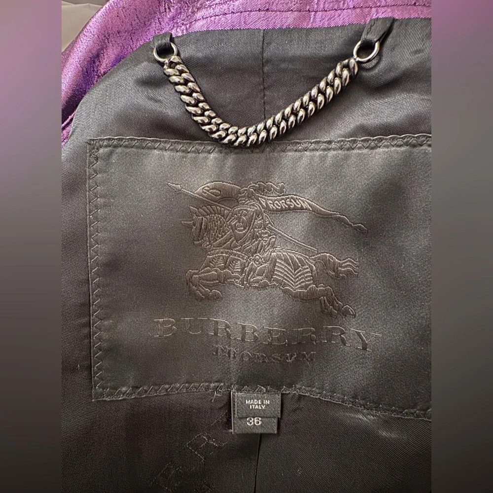 Burberry Prorsum Purple Metallic Trench Coat Runway Collection SUPER RARE US 2 - Picture 7 of 11